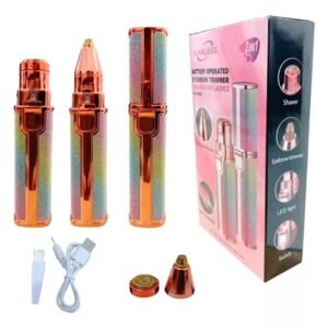 Removedor De Vellos Faciales Depilador Cejas 2 En 1  Color Rosa